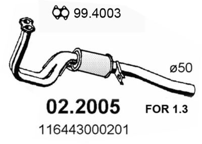  022005 ASSO Предглушитель выхлопных газов