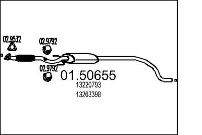 0150655 MTS Средний глушитель выхлопных газов