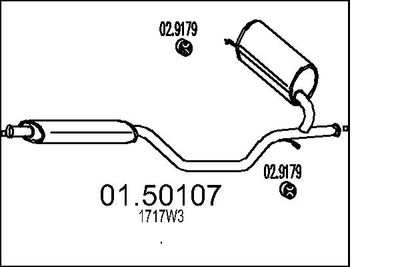  0150107 MTS Средний глушитель выхлопных газов