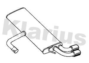  VW986K KLARIUS Глушитель выхлопных газов конечный
