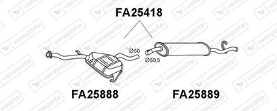  FA25418 VENEPORTE Глушитель выхлопных газов конечный