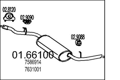  0166100 MTS Глушитель выхлопных газов конечный