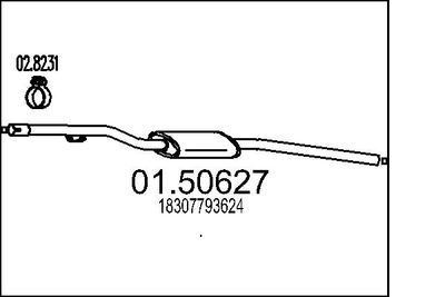  0150627 MTS Средний глушитель выхлопных газов