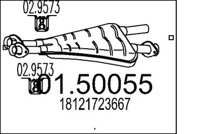  0150055 MTS Средний глушитель выхлопных газов
