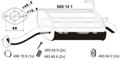  680141 ERNST Глушитель выхлопных газов конечный