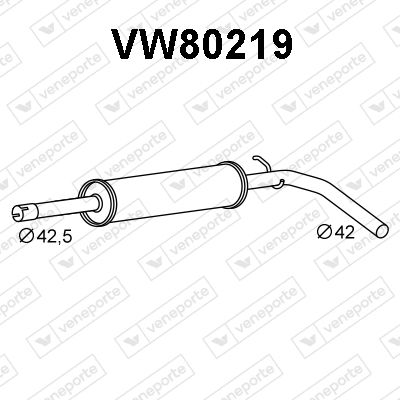  VW80219 VENEPORTE Средний глушитель выхлопных газов