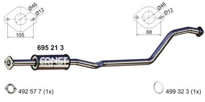 695213 ERNST Средний глушитель выхлопных газов
