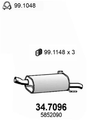  347096 ASSO Глушитель выхлопных газов конечный