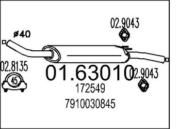  0163010 MTS Глушитель выхлопных газов конечный