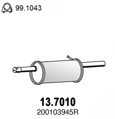  137010 ASSO Глушитель выхлопных газов конечный