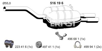  156196 ERNST Глушитель выхлопных газов конечный