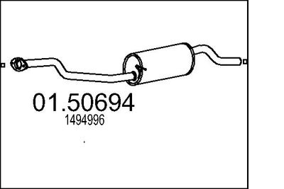  0150694 MTS Средний глушитель выхлопных газов