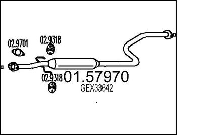  0157970 MTS Средний глушитель выхлопных газов