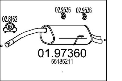  0197360 MTS Глушитель выхлопных газов конечный