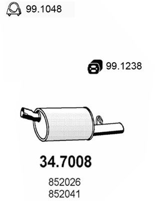  347008 ASSO Глушитель выхлопных газов конечный