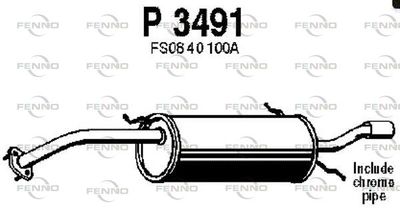  P3491 FENNO Глушитель выхлопных газов конечный