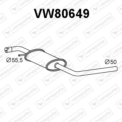  VW80649 VENEPORTE Предглушитель выхлопных газов