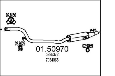  0150970 MTS Средний глушитель выхлопных газов