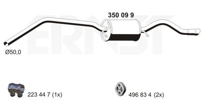  350099 ERNST Глушитель выхлопных газов конечный