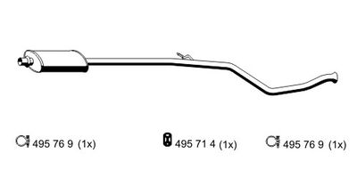  505024 ERNST Средний глушитель выхлопных газов