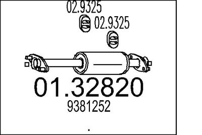  0132820 MTS Предглушитель выхлопных газов