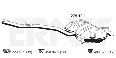  275101 ERNST Глушитель выхлопных газов конечный