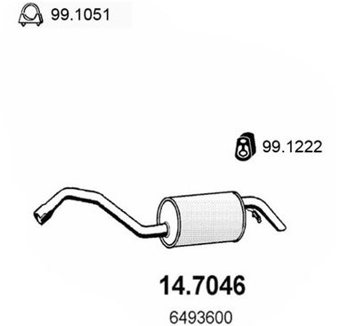  147046 ASSO Глушитель выхлопных газов конечный