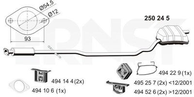  250245 ERNST Глушитель выхлопных газов конечный