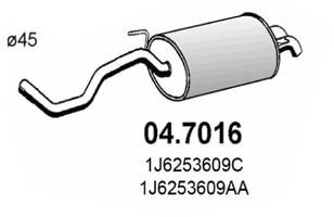  047016 ASSO Глушитель выхлопных газов конечный
