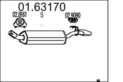  0163170 MTS Глушитель выхлопных газов конечный