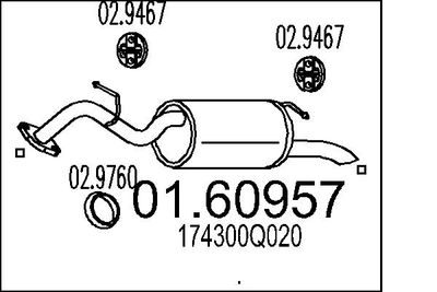  0160957 MTS Глушитель выхлопных газов конечный