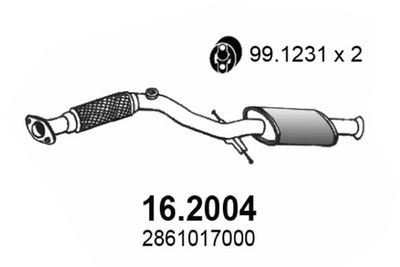  162004 ASSO Предглушитель выхлопных газов