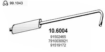  106004 ASSO Средний глушитель выхлопных газов