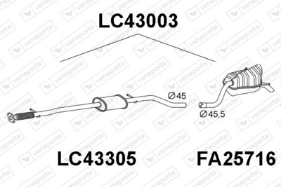  LC43003 VENEPORTE Глушитель выхлопных газов конечный