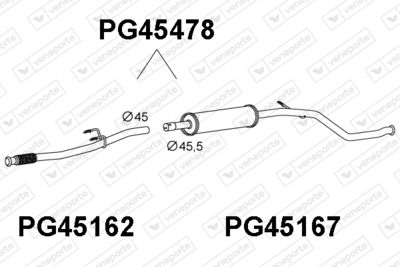  PG45478 VENEPORTE Средний глушитель выхлопных газов