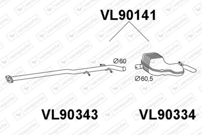  VL90141 VENEPORTE Глушитель выхлопных газов конечный