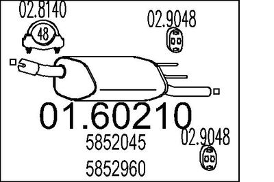  0160210 MTS Глушитель выхлопных газов конечный