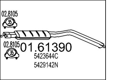  0161390 MTS Глушитель выхлопных газов конечный