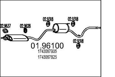  0196100 MTS Глушитель выхлопных газов конечный