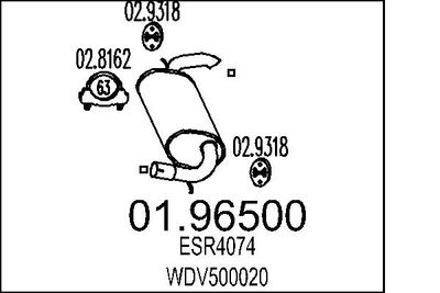  0196500 MTS Глушитель выхлопных газов конечный