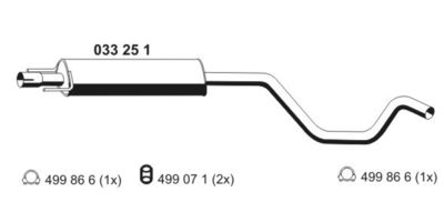  033251 ERNST Средний глушитель выхлопных газов