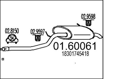  0160061 MTS Глушитель выхлопных газов конечный