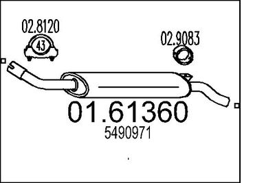  0161360 MTS Глушитель выхлопных газов конечный