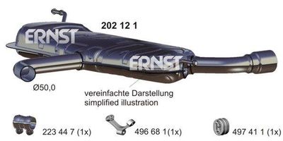  202121 ERNST Глушитель выхлопных газов конечный