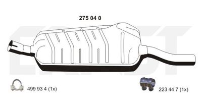  275040 ERNST Средний глушитель выхлопных газов