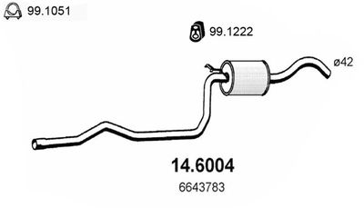  146004 ASSO Средний глушитель выхлопных газов