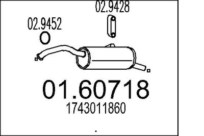  0160718 MTS Глушитель выхлопных газов конечный