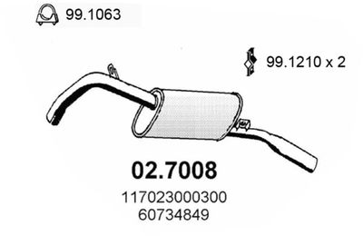  027008 ASSO Глушитель выхлопных газов конечный