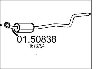  0150838 MTS Средний глушитель выхлопных газов