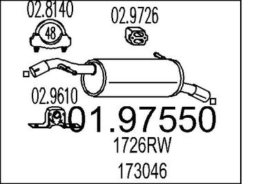  0197550 MTS Глушитель выхлопных газов конечный